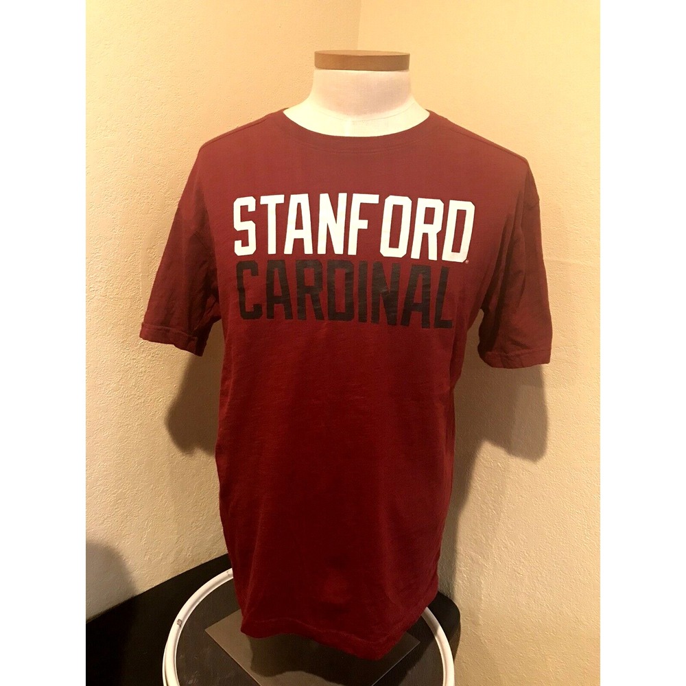 Champion Stanford Cardinal Mens T-Shirt College Sz M Maroon Spellout Cotton
